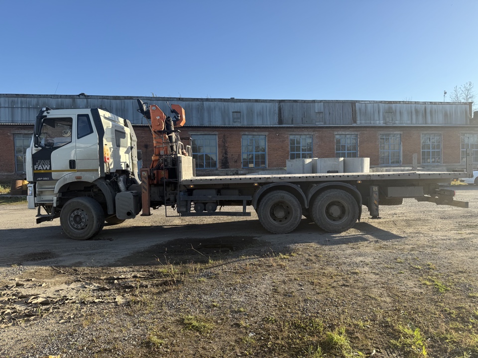 Айсин W0* на шасси FAW CA 3250 6x4 Бортовой с КМУ 2023 г. - фото 5