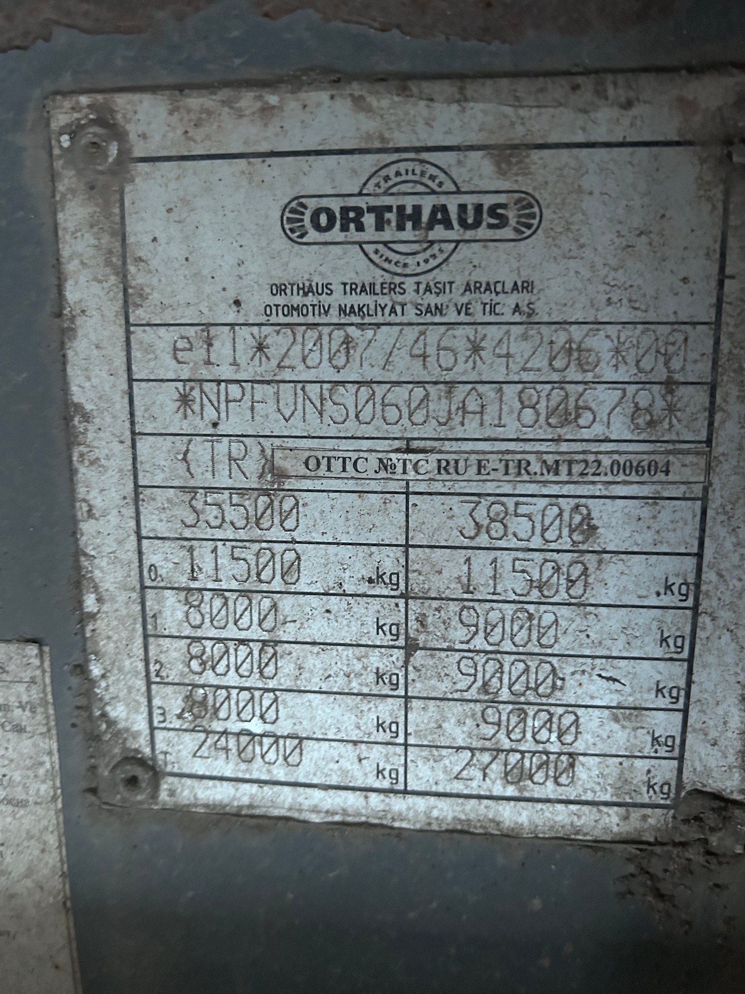 Полуприцеп ORTHAUS VNS060 (шторно-бортовой) 2018 г.